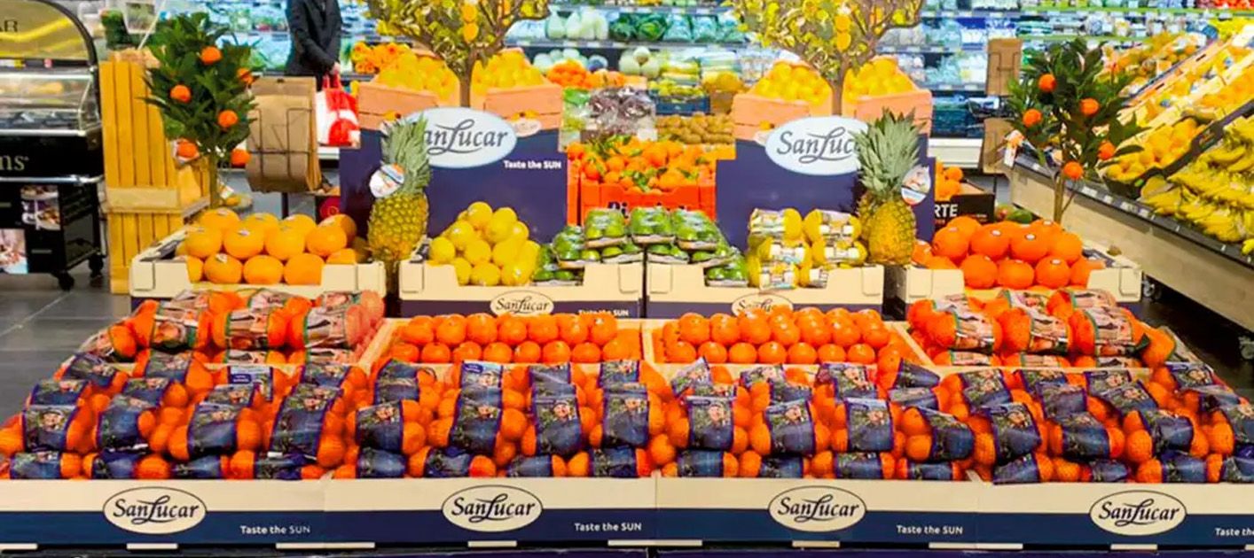 SanLucar fresh produce displayed in-store, highlighting quality, freshness, and sustainability.